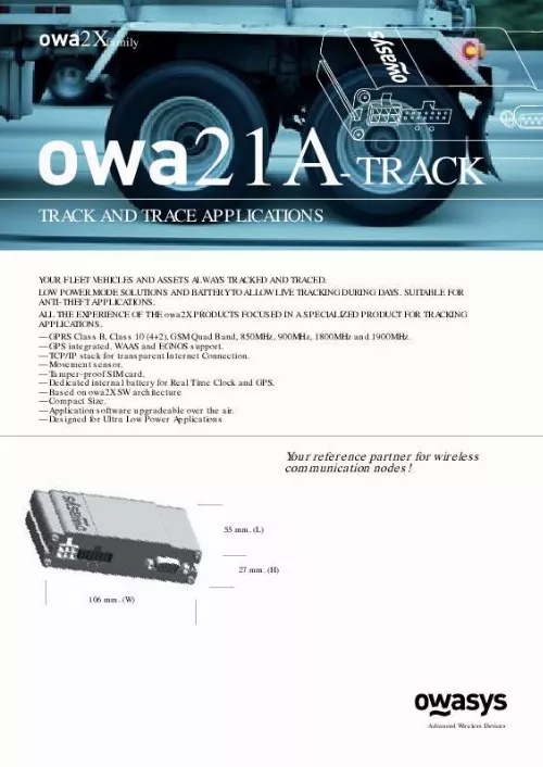 Mode d'emploi BAYO OWA21A-TRACK