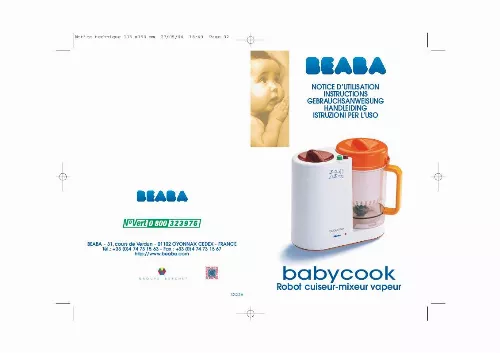 Mode d'emploi BEABA 912131 BABYCOOK