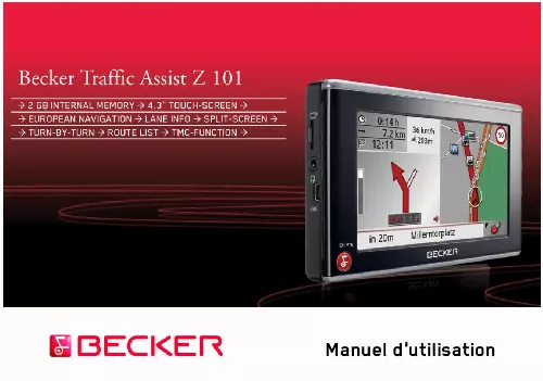 Mode d'emploi BECKER TRAFFIC ASSIST Z101