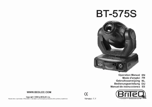 Mode d'emploi BEGLEC BT-575S