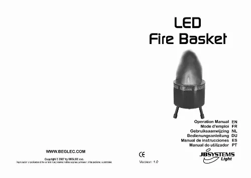 Mode d'emploi BEGLEC LED FIRE BASKET