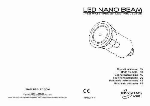 Mode d'emploi BEGLEC LED NANO BEAM IP68
