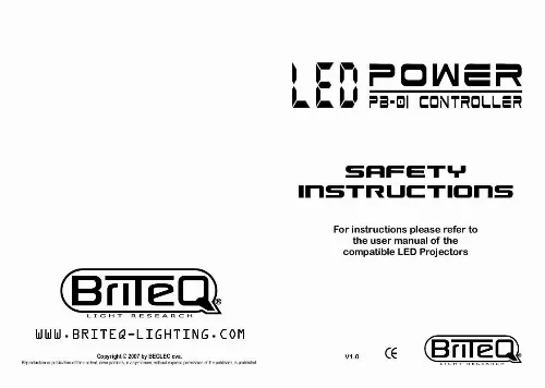 Mode d'emploi BEGLEC LED POWER PIX CONTROL PB-01