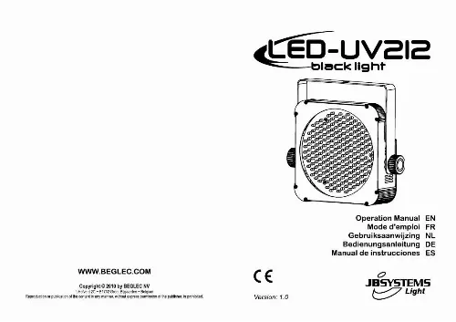 Mode d'emploi BEGLEC LED-UV212
