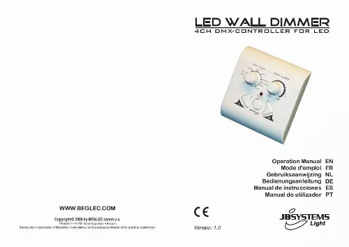 Mode d'emploi BEGLEC LED WALL DIMMER