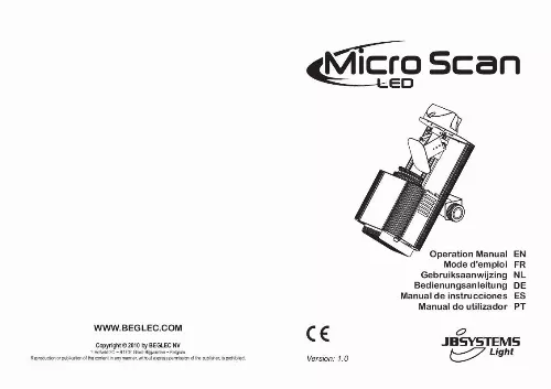 Mode d'emploi BEGLEC MICRO SCAN LED