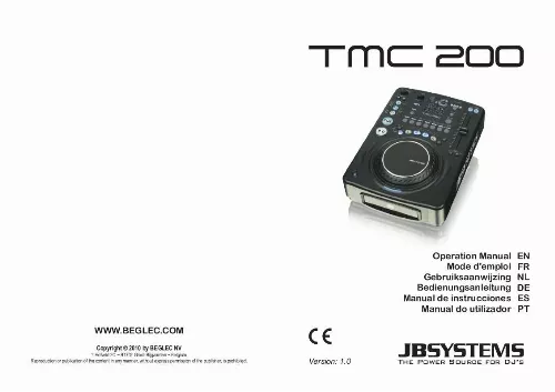 Mode d'emploi BEGLEC TMC 200