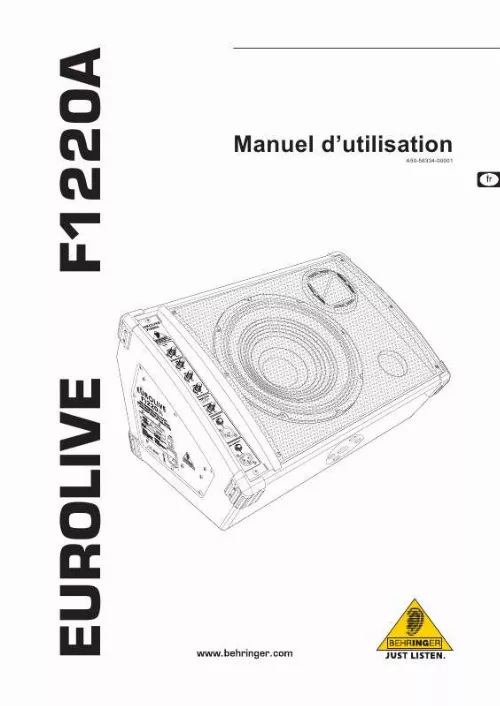 Mode d'emploi BEHRINGER F1220A