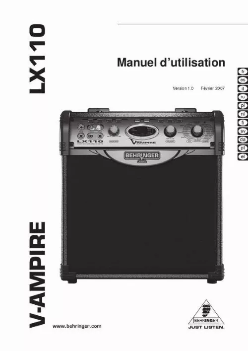 Mode d'emploi BEHRINGER LX110