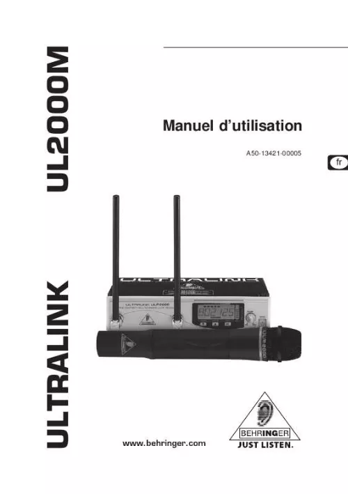 Mode d'emploi BEHRINGER UL2000M