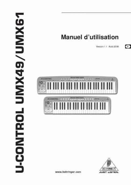 Mode d'emploi BEHRINGER UMX61