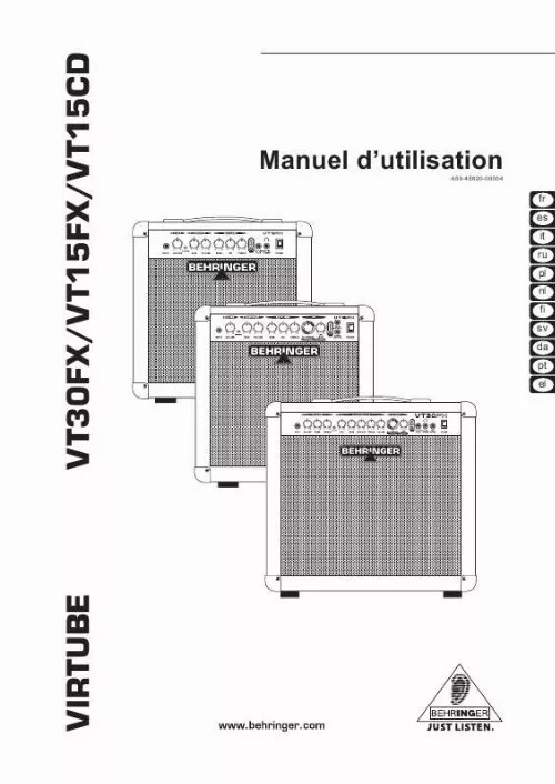 Mode d'emploi BEHRINGER VT15CD