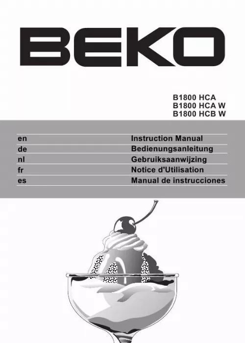 Mode d'emploi BEKO B 1800 HCA W