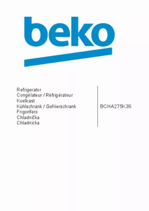 Mode d'emploi BEKO BCHA275K3S