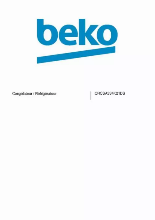 Mode d'emploi BEKO CRCSA334K21DS