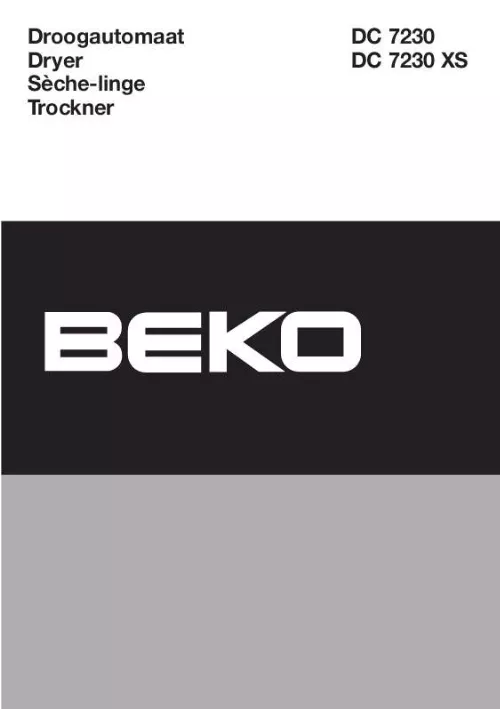 Mode d'emploi BEKO DC 7230