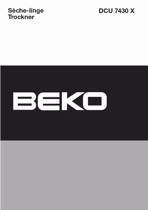 Mode d'emploi BEKO DCU 7430 S