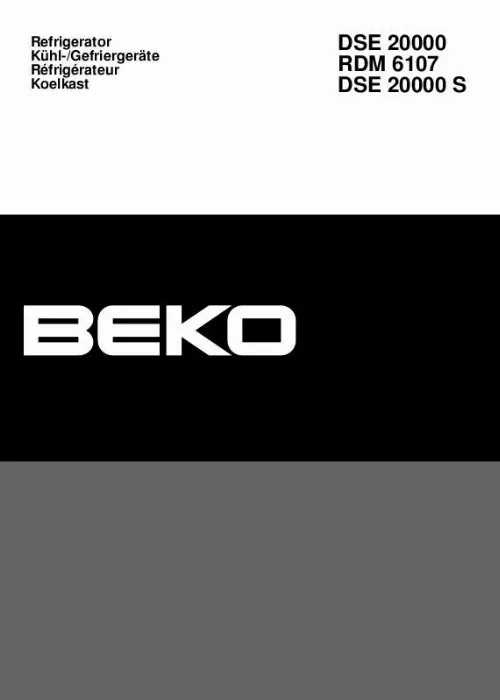 Mode d'emploi BEKO DSE 20000