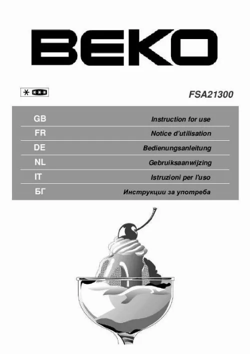 Mode d'emploi BEKO FSA21300