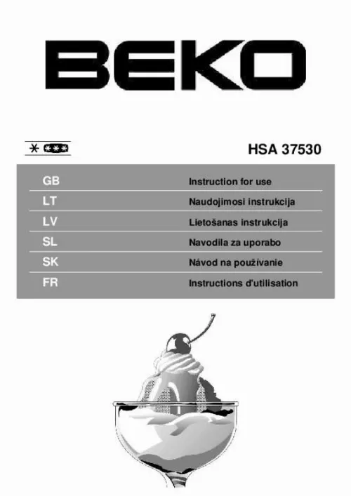 Mode d'emploi BEKO HSA 37530