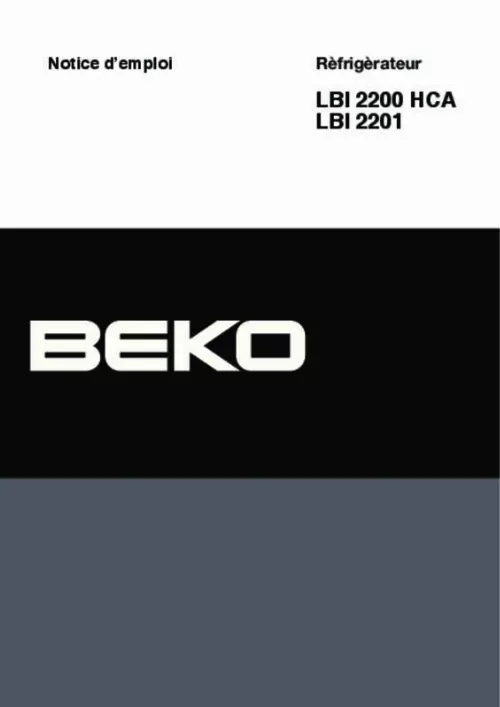 Mode d'emploi BEKO LBI 2201