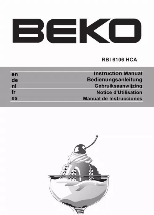 Mode d'emploi BEKO RBI 6106 HCA