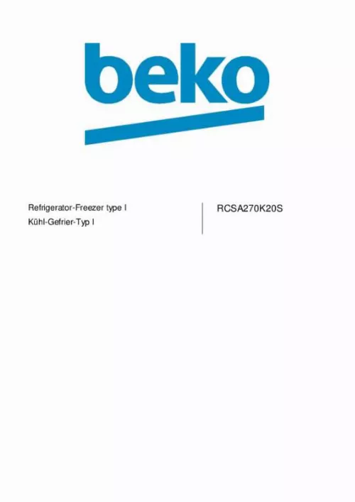 Mode d'emploi BEKO RCSA270K20S