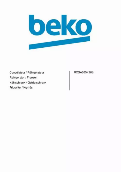 Mode d'emploi BEKO RCSA365K20W