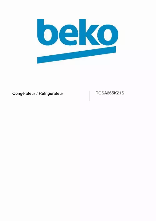 Mode d'emploi BEKO RCSA365K21S