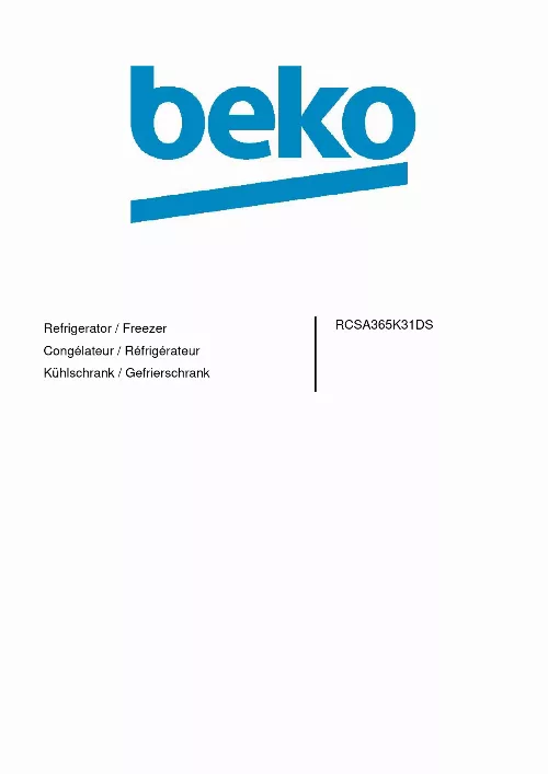 Mode d'emploi BEKO RCSA365K31DS