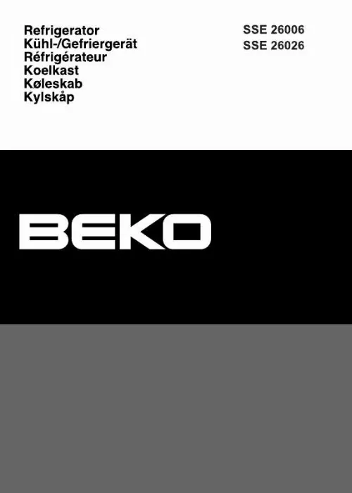 Mode d'emploi BEKO SSE26026