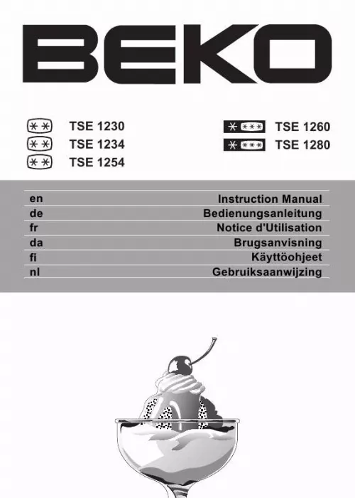 Mode d'emploi BEKO TSE 1234