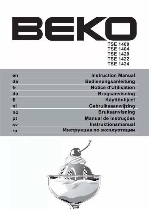 Mode d'emploi BEKO TSE 1404