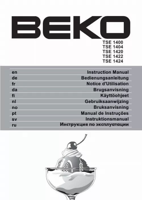 Mode d'emploi BEKO TSE 1424