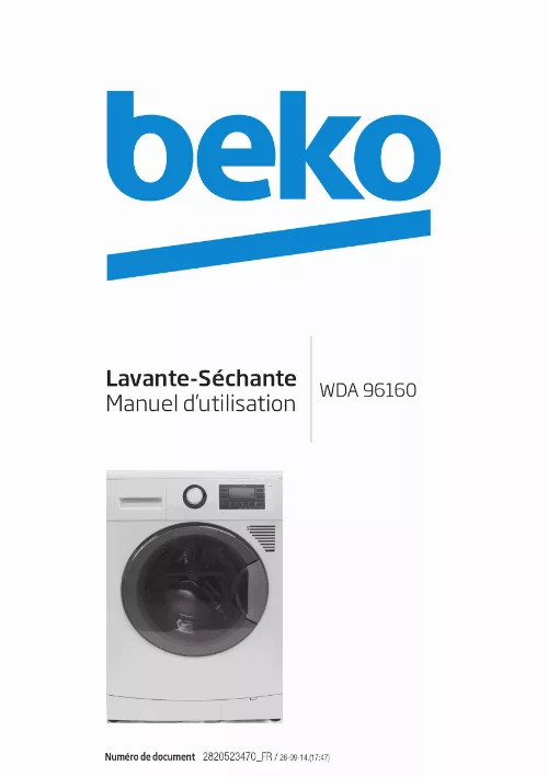 Mode d'emploi BEKO WDA96160