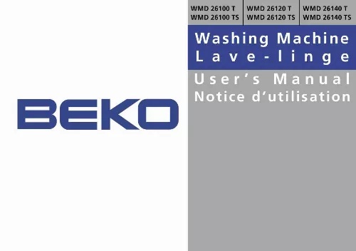 Mode d'emploi BEKO WMD 26100 T
