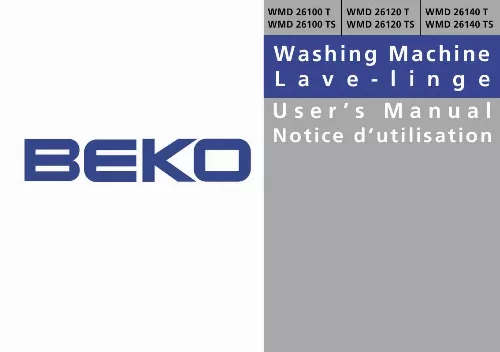 Mode d'emploi BEKO WMD 26120 T