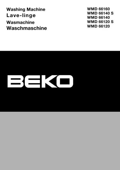 Mode d'emploi BEKO WMD 66120 S