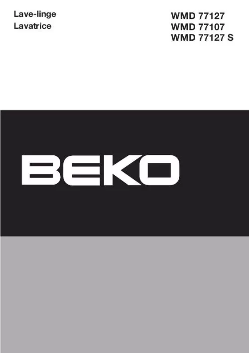 Mode d'emploi BEKO WMD 77107