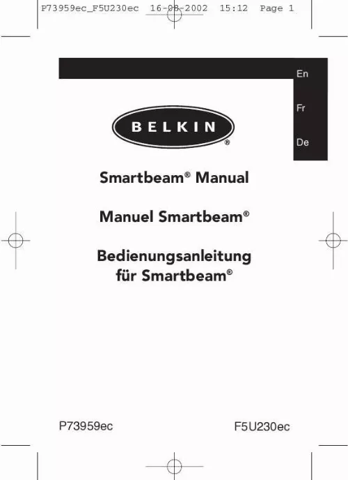 Mode d'emploi BELKIN ADAPTATEUR SMARTBEAM USB-INFRAROUGE #F5U230FG