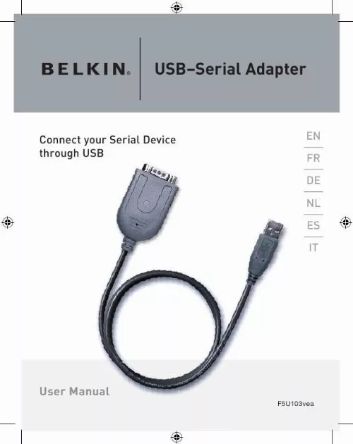 Mode d'emploi BELKIN ADAPTATEUR USB #F5U103VEA