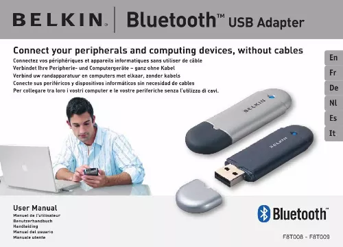 Mode d'emploi BELKIN ADAPTATEUR USB BLUETOOTH #F8T008FR