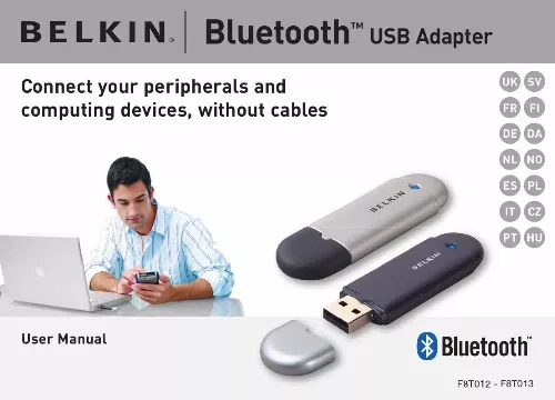 Mode d'emploi BELKIN ADAPTATEUR USB BLUETOOTH™-10 MÈTRES #F8T013FR