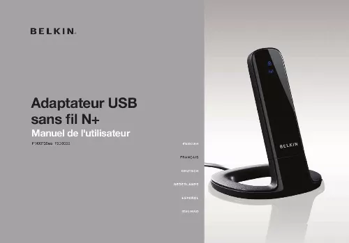 Mode d'emploi BELKIN ADAPTATEUR USB SANS FIL N+ #F5D8055ED