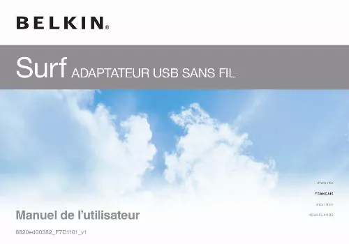 Mode d'emploi BELKIN ADAPTATEUR USB SANS FIL SURF F7D1101ED