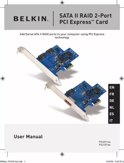 Mode d'emploi BELKIN CARTE PCI EXPRESS SATA II RAID À 2 PORTS #F5U251