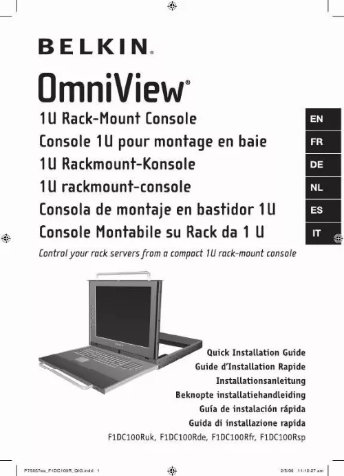 Mode d'emploi BELKIN CONSOLE LCD POUR BATI OMNIVIEW™ 17 #F1DC100RFR