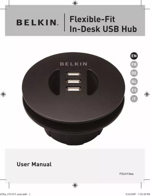 Mode d'emploi BELKIN FLEXIBLE-FIT HUB USB ENCASTRABLE #F5U413EA