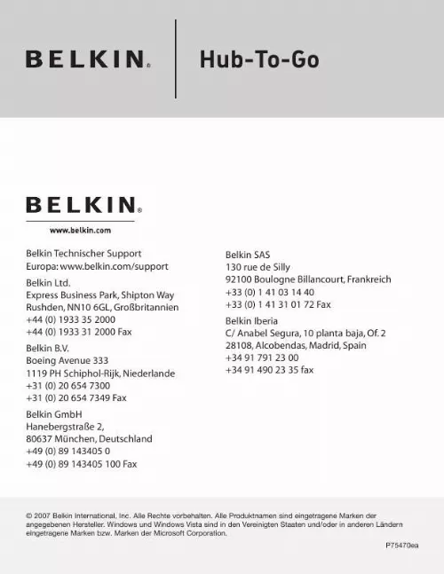 Mode d'emploi BELKIN HUB 2-EN-1 #F5U706EA