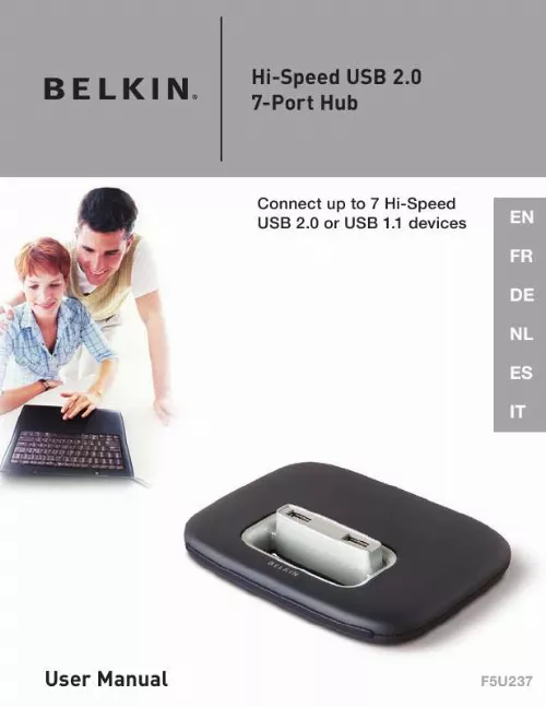 Mode d'emploi BELKIN HUB 7 PORTS USB 2.0 HAUT DÉBIT #F5U237FR